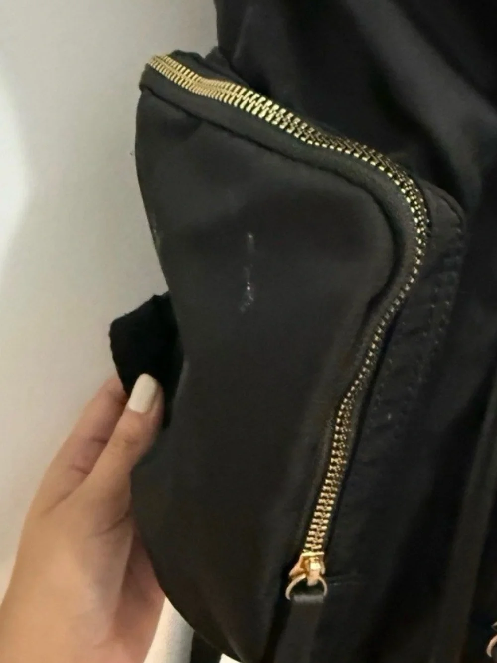 Black Diaper Backpack with Gold Hardware